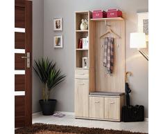 elbectrade Maudit. Mobile per Ingresso. Panca, attaccapanni, libreria. LHP in cm. 90/203/32