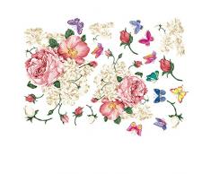 Generic Peony Rose Butterfly Playing Bedroom Living Room Porch Home Wall Decoration Wall Sticker Attaccapanni Cameretta Legno (As Shown, One Size)