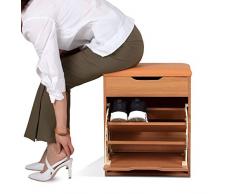 jeffordoutlet - Cassapanca per Scarpe, per corridoio, Camera da Letto, ottomana con Morbido Cuscino