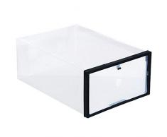 Scarpiera Scatola di stoccaggio della scatola di scarpe trasparente di cristallo di spessore portatile di plastica del cassetto della scatola del cassetto del cassetto del cassetto Ripiano per scarpe
