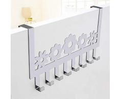 Appendiabiti Da Porta Con Cestello Portaoggetti E 12 Ganci - Organizer Per Camera, Bagno, Cucina, Ufficio - Bianco