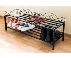 DanDiBo Scarpiera Mi-2 Scaffale 92 cm Mobile Scarpe 21236 Ripiano Scarpe Metallo Ferro battuto.