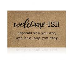 Welcome Mats - Zerbino antiscivolo in gomma antiscivolo per interni e casa, ingresso esterno, ingresso per cucina, balcone, terrazza, 70 x 45 cm