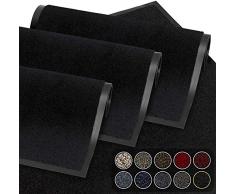 GadHome Tappeto Ingresso casa, Nero 40x60 cm |Tappeto da Esterno, intrappola la Polvere | Zerbino Impermeabile, Lavabile, Resistente allo Sporco | Tappetino Antiscivolo Cucina, Camera da Letto