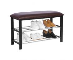 WOLTU SR0083 Scarpiera da Ingresso per 6 Paia di Scarpe Panche con Cuscino Morbido Sgabello Cassapanca Porta Scarpe 81x32x49 cm