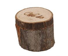 WOVELOT Wedding Scatola per Anelli, Portacappelli, Scatola per Anelli Rustica, Stampata in Legno