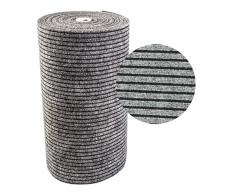 TENDAGGIMANIA ® ZERBINO Ingresso Esterno - Personalizzabile - Tappeto da Ingresso passatoia Asciugapassi, Antisporco, Assorbente, Spessore 7mm - Grigio, Rotolo da 1MT