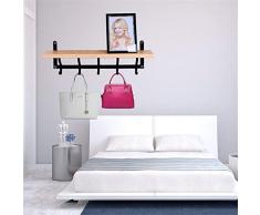 Mhc7410 Appendiabiti da Parete Appendiabiti da Parete in Legno Massello Scaffali con Ganci Individualità Portico Camera da Letto Soggiorno Portacappelli Casa Must-Have, Facile da Salvare Guai, MHC