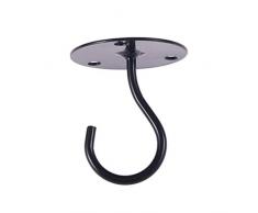 Yardwe 2 pezzi ganci sospesi ganci guardaroba armadio portico lanterna zanzariera ganci soffitto piccoli ganci a forma di baule elefante (nero)
