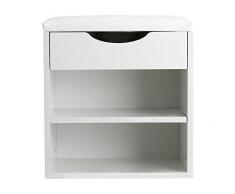 Zoternen Scarpiera da Ingresso, Cassapanca Panca scarpiera, Portascarpe con Cuscino, Panca Sedile Comodo Scarpe per Ingresso e Corridoio, 3 Ripiani, in Cuscino HDF + PU, 40.5 x 30.2 x 42cm, Bianco