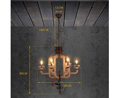 XIN Lampadario-Pipa ad Acqua Canapa Corda Lampadario retrò Industriale Vento 6 personalità del Portacappelli Lampade Arte del Ferro Soggiorno Ristorante Caffetteria Bar Illuminazione