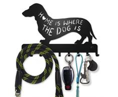 SirHoldeer Porta Guinzaglio da Parete per Cani, Bassotto Gadget, Porta Chiavi da Muro per Casa Moderno, Portachiavi da Parete, Appendichiavi da Muro Ingresso, Appendiabiti da Parete Design