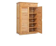 MCUWEHGFET Armadietto di Legno del Pattino cremagliera del Pattino di bambù Legno massello,Semplice,Scarpiera Mensola ripostiglio portascarpe Multistrato,Multifunction,Armadio Porta Portico-B