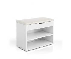Vicco Panca scarpiera Rolfe Scarpiera Bianca per 6 Paia di Scarpe Armadio scarpiera con Coperchio a ribalta