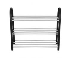 Bicaquu Scarpiera, plastica + alluminio Scaffale per scarpe in metallo Scaffale per scarpe fai-da-te Organizzatore per la casa(3 Tiers)