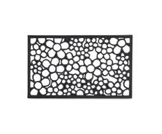 Relaxdays Tappetino per Ingresso in Gomma Antiscivolo con Motivo Floreale, Resitente Agli Agenti Atmosferici HBT: 0.5 X 75 X 45 cm, con Speciali Profili, Nero