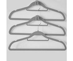 Demiawaking 10pcs Ganci per Grucce Salvaspazio Mini Ganci in Floccaggio Antiscivolo per Grucce Appendiabiti (Grigio)