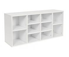 ts-ideen Panca Corridoio Scomparti Scarpe Bagno Scarpiera Bianco 103,5 x 54 cm