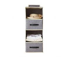 Axroad Mall 4 contenitori for Appendere spazi Plaid,Armadio for contenitori in Cotone e Lino,Adatto for Vestiti,Cappelli,Calze,Chiavi,ECC. (Color : Gray)