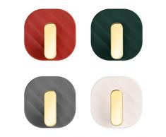 Daelesr 4 Pezzi Ganci Adesivi, Appendiabiti Portasciugamani Impermeabile, Forte da Parete Gancio Autoadesivo Rimovibile Senza Tracce, Attaccapanni da Muro per Cucina Bagno e Ufficio 3 kg(Max)