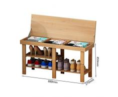 LiSun Scarpiera Semplice per casa Risparmia Spazio Assemblea Economia Bamboo Dust-Dormitorio può sedersi Piccola scarpiera Scarpa Cambia Scarpe panchina