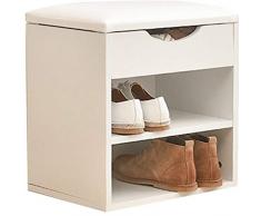 YUESFZ Portascarpe Seduta Cuscino Cassapanca Panca Dingresso con Sedile Porta Scarpe Panca Scarpiera Panca Porta Scarpe con Seduta Panca Portascarpe (Color : Bianca, Size : 40cm)