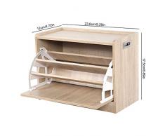 lyrlody Portascarpe Scarpiera da Ingresso,Scaffale Mensola Organizzatore per Casa,Scarpiera in Legno Massello con Tre Piani,Scarpiera ad Alta capacità,23.6 * 17.5 * 12cm