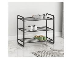 CJshop Portascarpe Cremagliera, Black Metal Shoe Shelf Shower Organizer, Scarpe e stoccaggio e Boot Archiviato con Custodia - Armadio, Ingresso, Camera da Letto, Garage, 3/4 / 5 Piani Scarpiera