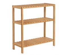 SONGMICS BCB33Y - Scaffale da Bagno, Cucina, scarpiera, in bambù, 60 x 26 x 66 cm. Ideale per Bagno, Soggiorno, corridoio, Cucina, Balcone