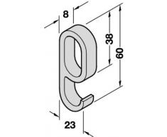 10-pc - GedoTec Gancio per Asta armadio Tubo armadio Ovale Plastica bianca per Asta appendiabiti 30 x 15 mm Qualità del marchio per Zona living - Nero