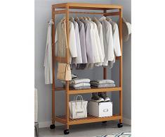 ZYY-Home curtain Rotolo Armadio, Appendiabiti dai Vestiti di bambù Rack, per Scarpe, Cappelli E Sciarpe, in Ingresso, Soggiorno, Camera per Gli Ospiti,B,79×35×165cm