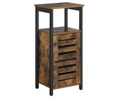 VASAGLE Armadietto in Stile Industriale, Armadio Compatto con Ripiano, Tavolino, Multifunzionale in Soggiorno, Camera da Letto, Corridoio, 37 x 30 x 81 cm, Vintage LSC34BX