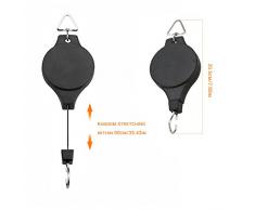 Hihey 2 Pezzo Puleggia Semaforo Sollevamento Impianto a Scomparsa, Gancio Cesto di Fiori, Abbassino Regolabile Appendiabiti Gancio Porta Piante per Birdhouse Cesto Appeso