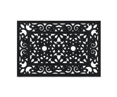 Relaxdays Zerbino in Gomma, Effetto Ghisa, 60x40 cm, Antiscivolo, Impermeabile, Tappetino Entrata, Indoor&Outdoor, Nero, 1 pz