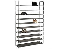 TecTake Scaffale scarpiera a ripiani portascarpe porta scarpe armadio mobile 10 ripiani 100x176x29,5 cm