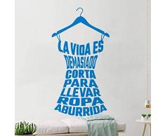 Appendiabiti spagnolo Adesivo murale Lavanderia Decorazione della stanza Casa Vinile Appendiabiti Quote Walll Stickers Poster rimovibile 30x57cm