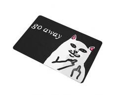 Linel Zerbino Ingresso Casa, 40 X 60 cm Tappeto Ingresso Casa Gattino Funny Door Zerbino in Gomma Tappetino Antiscivolo Tappetino