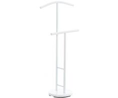 CLP Indossatore Camera in Metallo Raymon I Appendiabiti Moderno Unisex I Ometto con Staffa Portapantaloni E Spalla per Giacche, Colore:Bianco