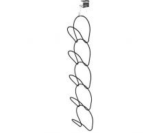 JIUZHI - Porta Cappelli in Ferro con Gancio Autoadesivo, Porta a Catena impilabile per riporre Cappelli, Asciugamani, Cappelli, Sciarpe Nero