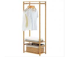 SADDPA Stand Appendiabiti da Terra, Scaffale Attaccapanni in Legno Carrello Guardaroba Cabina Armadio Casa Camera da Letto