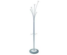Alba Festy PMFESTY2 BC Appendiabiti da terra con 5 Pomoli Bianchi 38 x 38 cm x 187 cm
