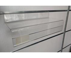 Fimel -Mensola portascarpe in plexiglass trasparente con porta etichette misura L.250 X P.100 MM