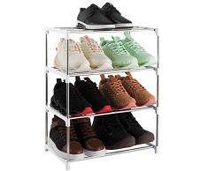 Xerhnan Scarpiera impilabile a 4 livelli, per riporre scarpiere leggero, per ingresso, corridoio e armadio (bianca)