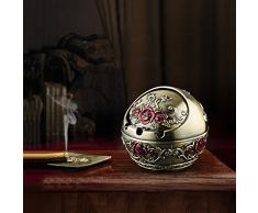 CDD ashtray Portacappelli in lega di zinco famiglia in stile europeo posacenere moda creativa 10 * 8.8 cm (Colore : Bronze safflower)