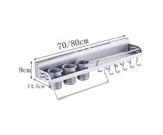 Storage rack Ripiano per Cucina Portaspezie Multifunzione a Parete Portacappelli per cremagliera Ripiano per stoviglie per condimenti 70 / 80cm (Colore : B, Dimensioni : 70cm)