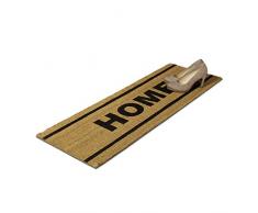 Relaxdays Zerbino Ingresso Casa, 40x120 cm, Tappetino Scritta Home, Fibra di Cocco, Indoor & Outdoor, Naturale, PVC, Marrone, 120 x 40 cm