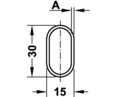 Mobili GedoTec fosta OVAL armadio asta appendiabiti 1500 mm acciaio cromato tubo 30 x 15 mm con armadio 2 paraalberi armadio fosta schieramenti per il montaggio su | Made in Germany