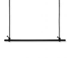 craftwerk 11 Appendiabiti da appendere in legno, 100 cm, colore nero, corda di cotone di alta qualità, montaggio a soffitto, stile vintage industriale, da appendere e regolabile in altezza