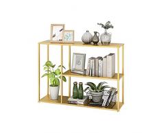 Consolle Tavolo, Soggiorno Office Modern Storage Shelf Shelf Metallo Robusta Tavolo Da 3 Livelli Tavolo Facile Da Installare Corridoio Consolle Molto Stretto(Size:100*25*75CM,Color:oro)