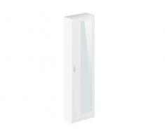 Movian, scarpiera con sportello singolo e specchio, in stile moderno, modello Indre, 23 x 50 x 179 cm, colore bianco